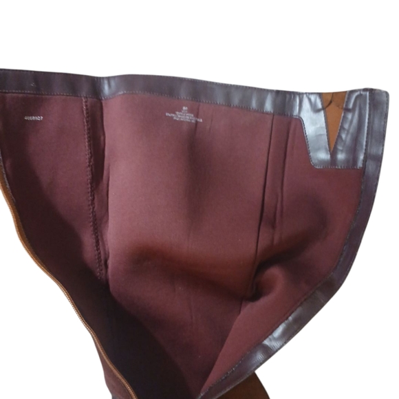 Amelia Grace Patchwork Knee-High Boots Retro Tall Heeled Boots Size 8 - Picture 7 of 11